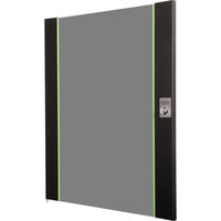 Glas-Fronttür für 19" 16HE Wandgehäuse Unique Serie, Frontpanel schwarz, 16 Höheneinheiten