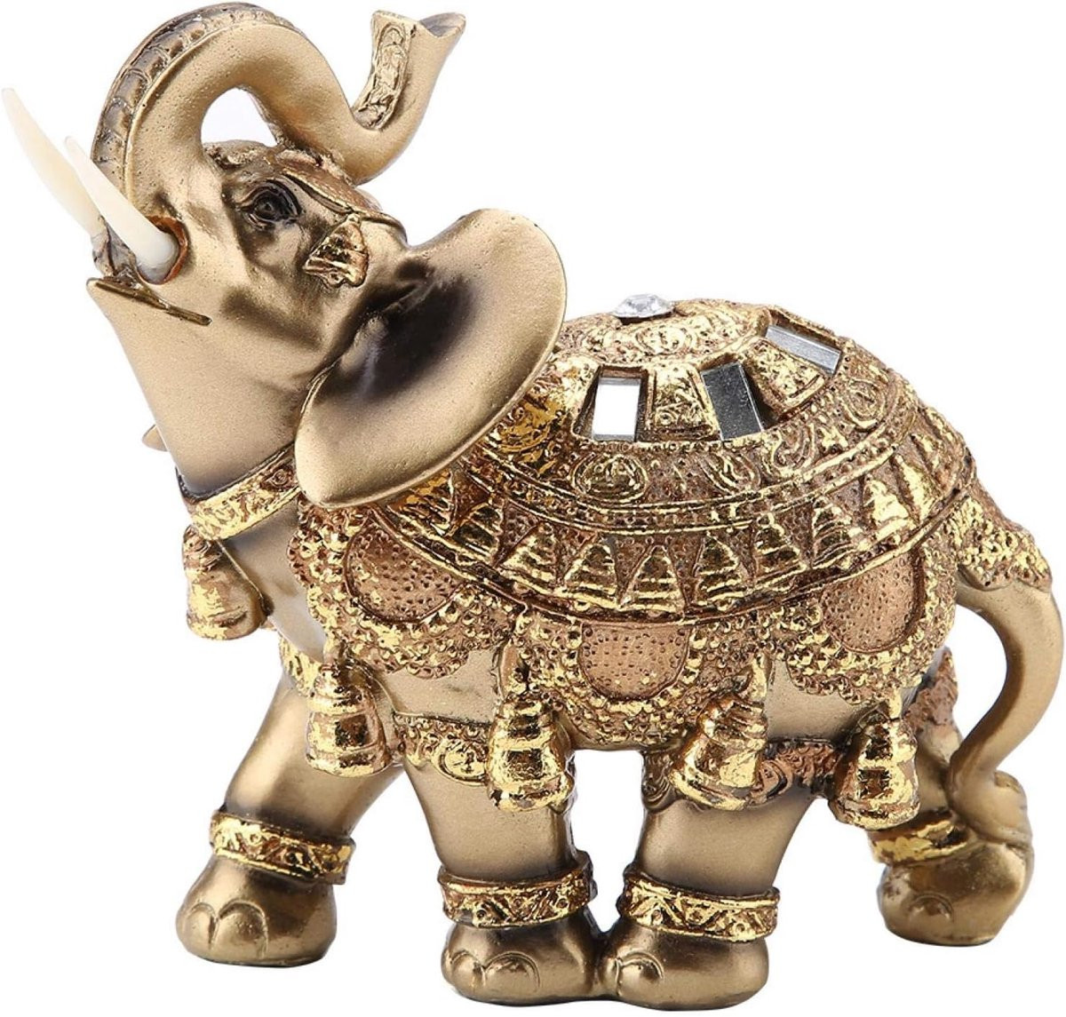 Gouden Olifant Standbeeld voor Feng Shui en Decoratie - Groot formaat