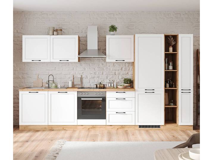 Meuble bas Meran - 1 porte 60 x 86 x 60cm Blanc/Blanc mat