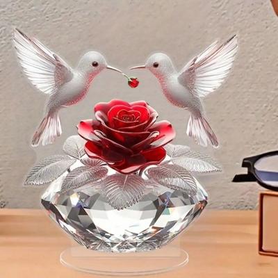 Uplifted Finds Rose And White Bird Desktop Decoration Elegant Home Decor And Graduation Gift Rose And White Bird Desktop Decoration Elegant Home Decor And Graduation Gift
