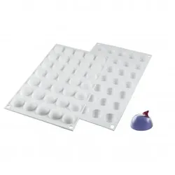 Silikomart Silikon-Mikrokuppelform Ø 2,6 cm, H 1,4 cm, antihaftbeschichtet, Gesamtmaße 30 x 17,5 cm, zum Kochen