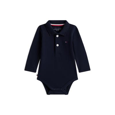Neugeborenen-Geschenkset TOMMY HILFIGER, Mädchen, Gr. 92, blau (dunkelblau), Piqué, Obermaterial: 96% Baumwolle, 4% Elasthan, unifarben, KOB Set-Artikel, Polo-Body aus Piqué als Geschenkset, für Babys