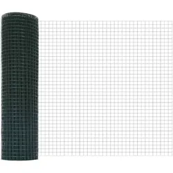 vidaXL Geschweißter Drahtzaun Grün 0,6 x 10 m Stahl