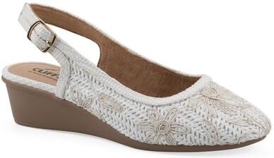 Women's Boris Slingback Wedge by Cliffs in White Fabric (Size 10 M)