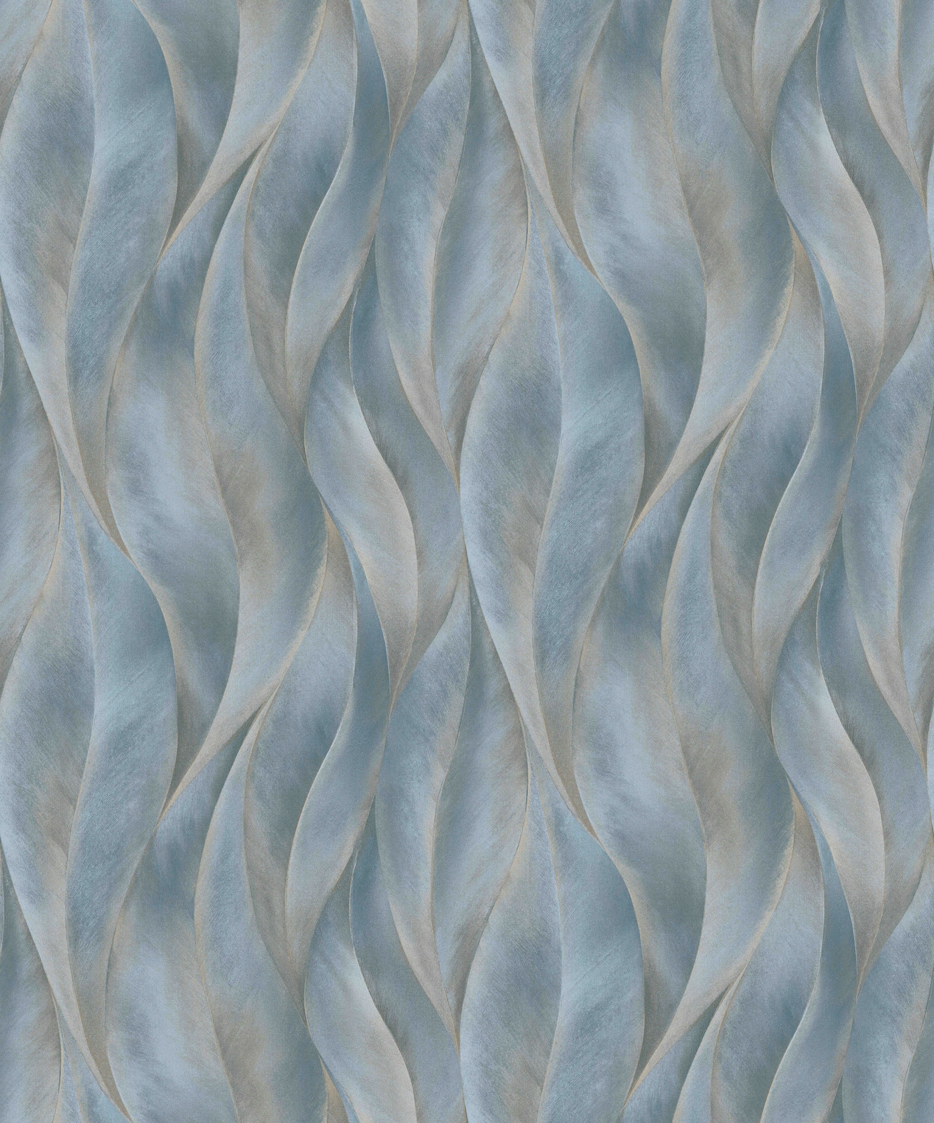 Vliestapete FASHION FOR WALLS "Guido Maria Kretschmer - Fashion for Walls", blau (dunkelblau), B:0,53m L:10,05m, Vinyl, Vlies, Tapeten, Vliestapete, GMK, Floral dunkelblau B/L: 0,53m x 10,05m, Rollen: 1
