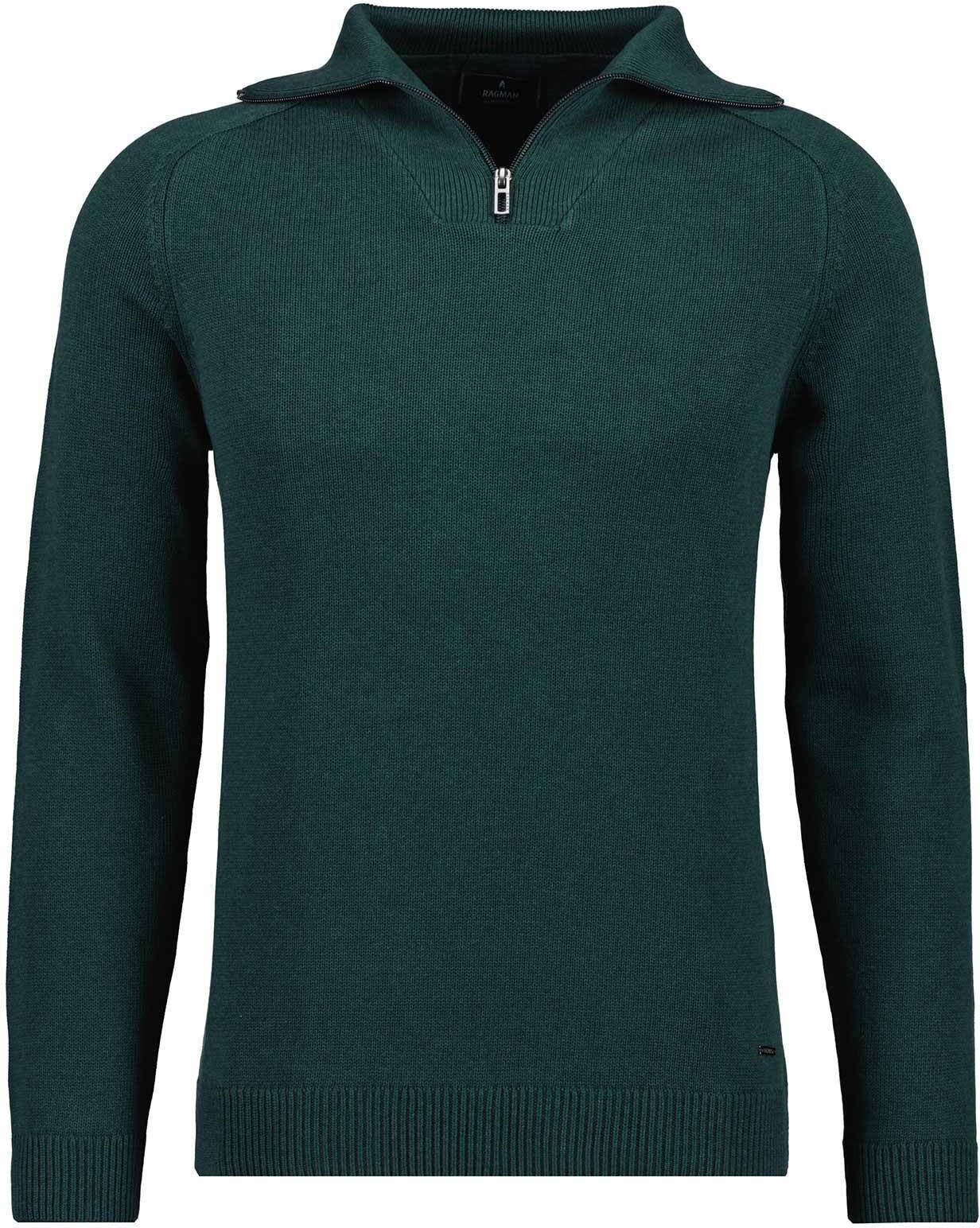 Troyer RAGMAN, Herren, Gr. 56, grün (dunkelgrün, 035), Strick, 100% Baumwolle, Pullover Troyer dunkelgrün, 035 56