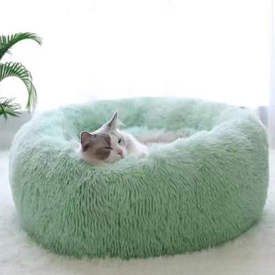 Inspired Finds Soft Round Plush Pet Bed For Cats And Small Dogs green xl