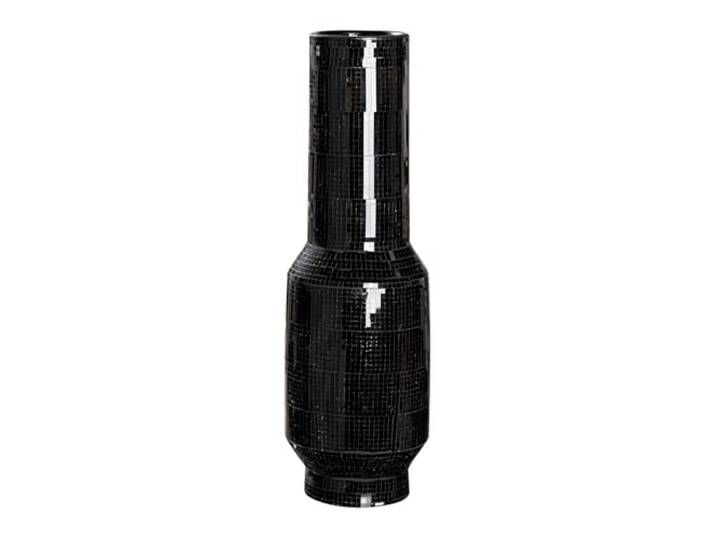 GILDE Bodenvase Black Disco - Keramik - Schwarz - Höhe 51 cm x Ø 16 cm - Dekovase