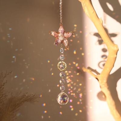 Uplift Essentials Crystal Moon & Sun Suncatcher Prismatic Window Pendant For Magical Light Displays style 10