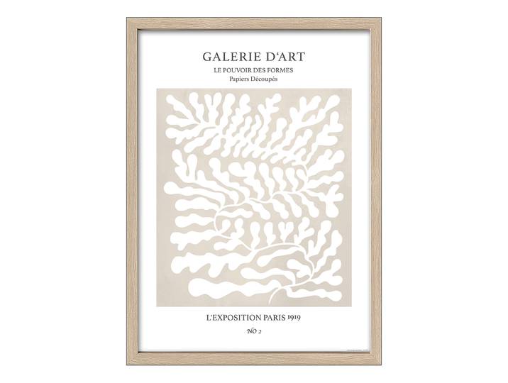 Bild Papiers Decoupes I Glas: Floatglas Rahmen: Mitteldichte Holzfaserplatte MDF , foliert Weiß/Beige 55 x 75 x 3cm