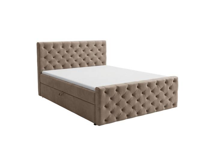 Graingold Boxbett Montego 140x200 Braun, 140x200 cm, Schlafzimmer, Betten, Boxspringbetten