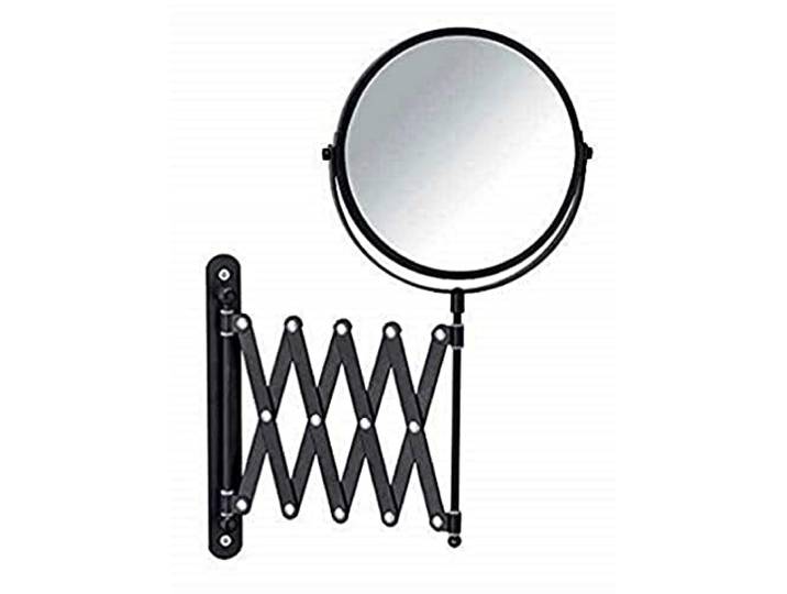 WENKO Kosmetik-Wandspiegel Teleskop Exclusiv, 3-Fach Vergrößerung, Ø 16 cm 100%-Spiegelfläche, Stufenlos ausziehbar, Höhenverstellbar, 19 x 38,5 x 50 cm, Schwarz