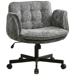 MODFU Bürostuhl aus Chenille-Stoff in Dunkelgrau, höhenverstellbar, 360° drehbar, bis 150 kg