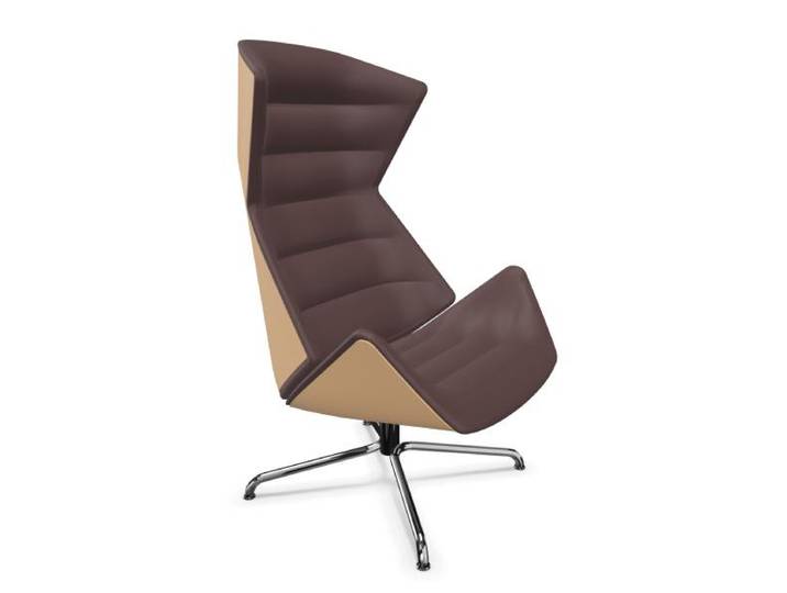 THONET fauteuil pivotante 808 (Cuir III - Acier chromé et cuir)