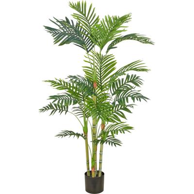 Kunstpalme CREATIV GREEN "Bambuspalme", grün, H:160cm, Obermaterial: 100% Kunststoff, Kunstpflanzen, mit naturgetreuen Palmwedeln