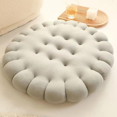 Inspired Finds Biscuit Cookie Plush Cushion Soft Seat Pad Tatami Floor Chair And Sofa Pillow round Gray