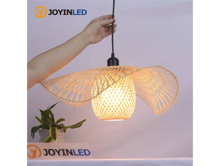 Lampes suspendues en bambou japonais JOYINLED, luminaire suspendu pour salle à manger, restaurant, lustre E27