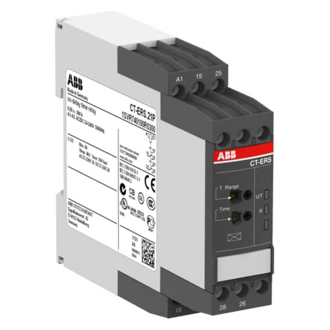 ABB Zeitrelais, verzögerte Anziehung, 2c/o, 24-240V AC/DC, Push-in (1SVR740100R0300)