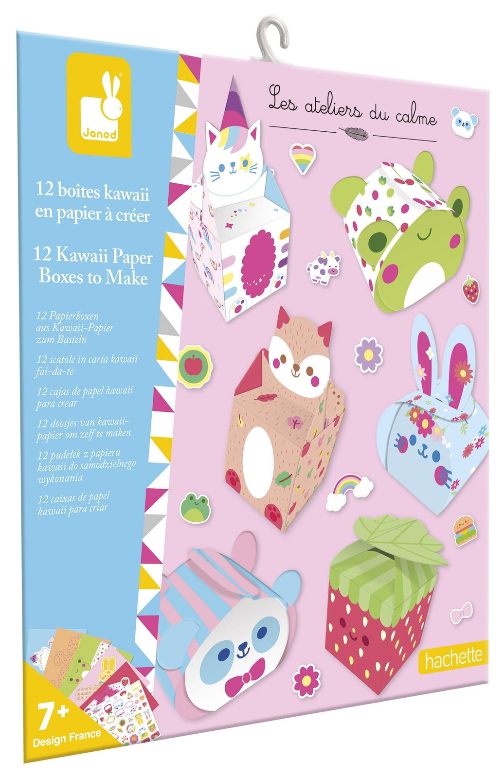 Janod Les Ateliers Du Calme - Set van 12 papieren doosjes voor knutselen met stickers - DIY creatieve activiteiten voor kinderen