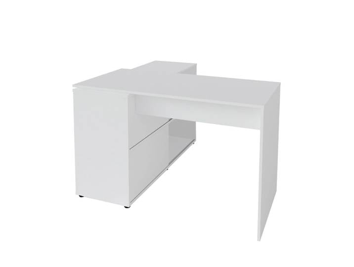 Bureau d'angle effet bois blanc