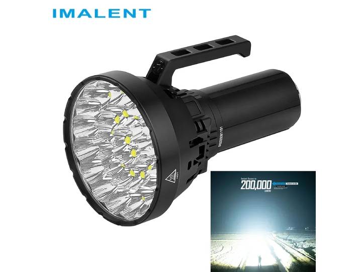 Lampe torche IMALENT MS32 la plus brillante, 200 000 lumens, lampes torche rechargeables, lampe torche tactique, ventilateurs de refroidissement pour le camping en plein air