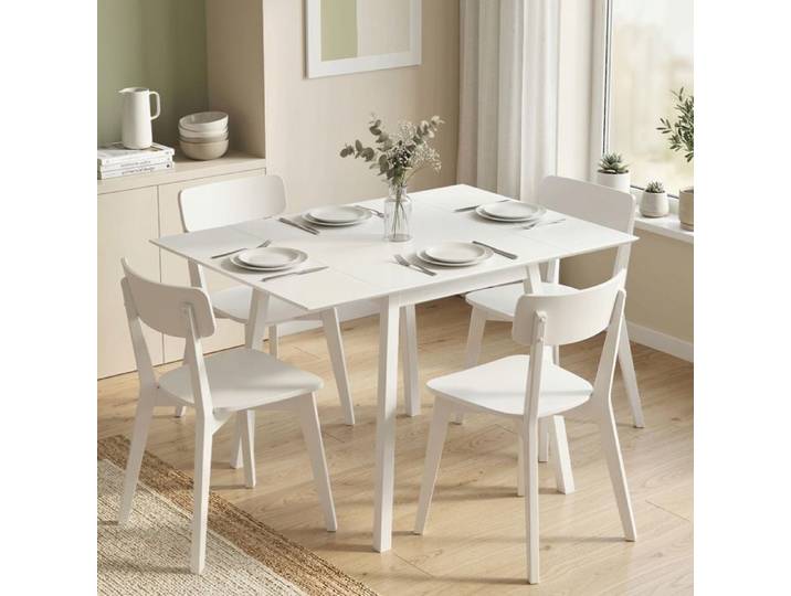 CollaHausse Table Pliante Cuisine 2 Abattants 110x86 cm Blanc