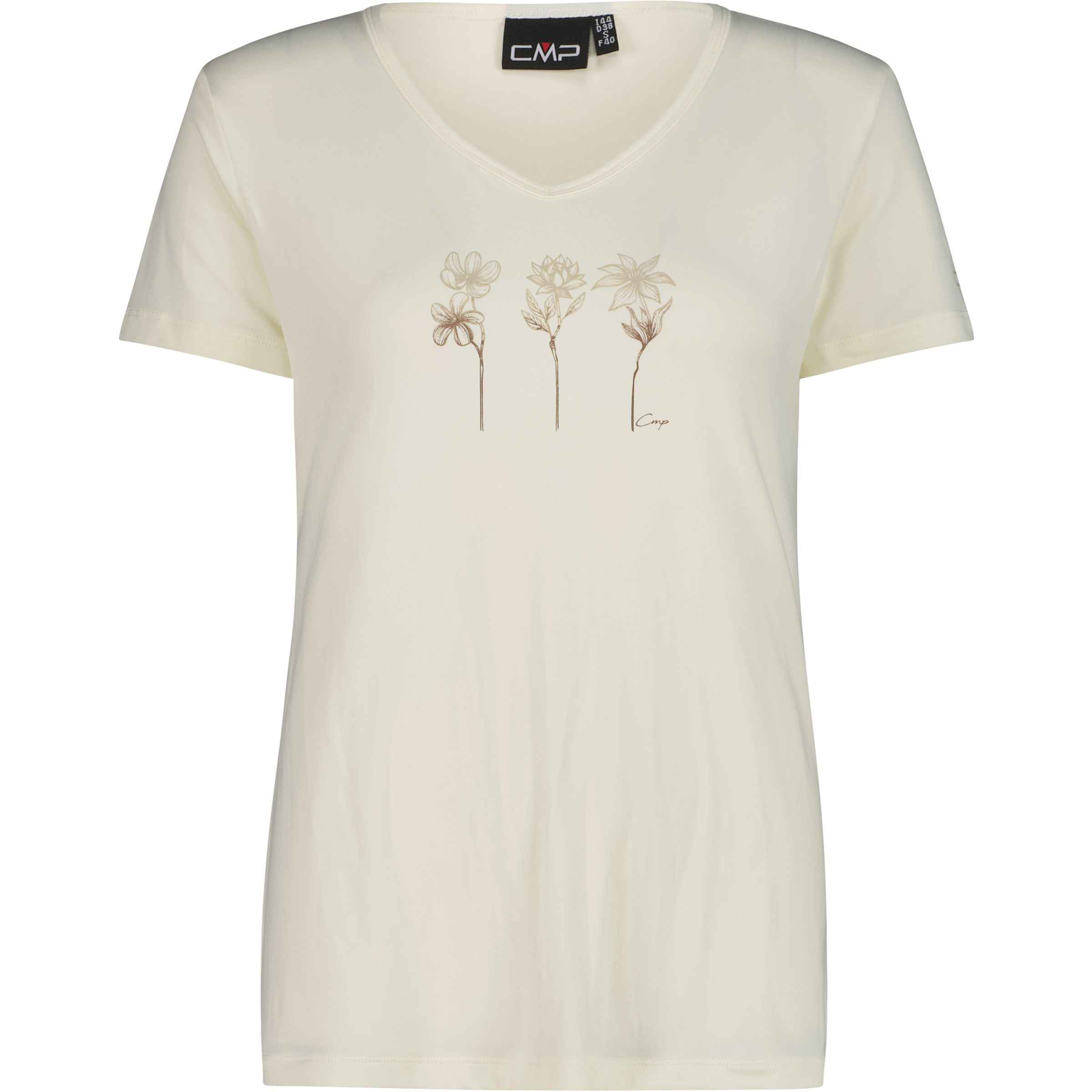 CMP Print Damen T-Shirts beige Größe 3XL Trekking Elastisch