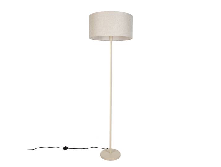 Lampadaire Japandi Beige avec Abat-jour Marron Clair 50 cm -