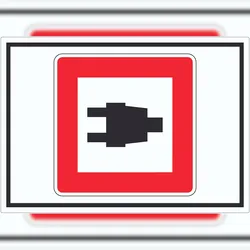 HB-Druck Nutzung von Landstromanschlüssen Symbol Aufkleber A5 (148x210mm)