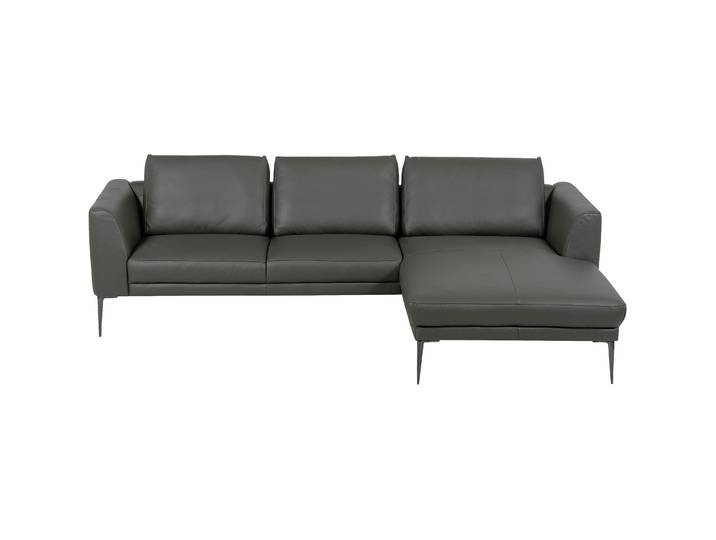 Ecksofa Rec. rechts Leder anthrazit - 296