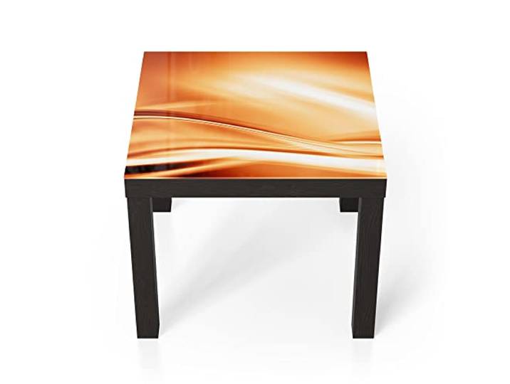 DEQORI Glastisch schwarz klein 55x55 cm Motiv Fließendes Farbspiel ausgefallener Beistelltisch aus Glas Hochglanz Couchtisch fürs Wohnzimmer moderner Couch Tisch mit Design