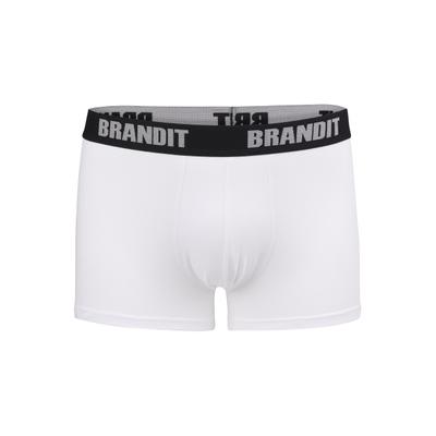 Boxershorts BRANDIT "Brandit Herren Boxershorts Logo 2er Pack", Herren, Gr. 3XL, 1 Stk., weiß, 95% Baumwolle, 5% Elasthan, Unterhosen