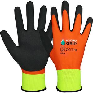 ACE-Instruments Arbeitshandschuhe HydroGrip 676288, Latex-Beschichtung, orange, Größe 7 / S, 2 Paar