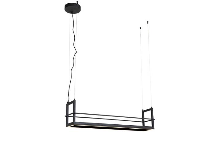 Suspension noire avec étagère avec LED à intensité variable 3