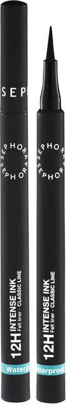 SEPHORA - Präziser Intensiver Filzstift-Eyeliner, 12H Intense Ink Felt Liner Classic Line, 1 ml,  Deep black
