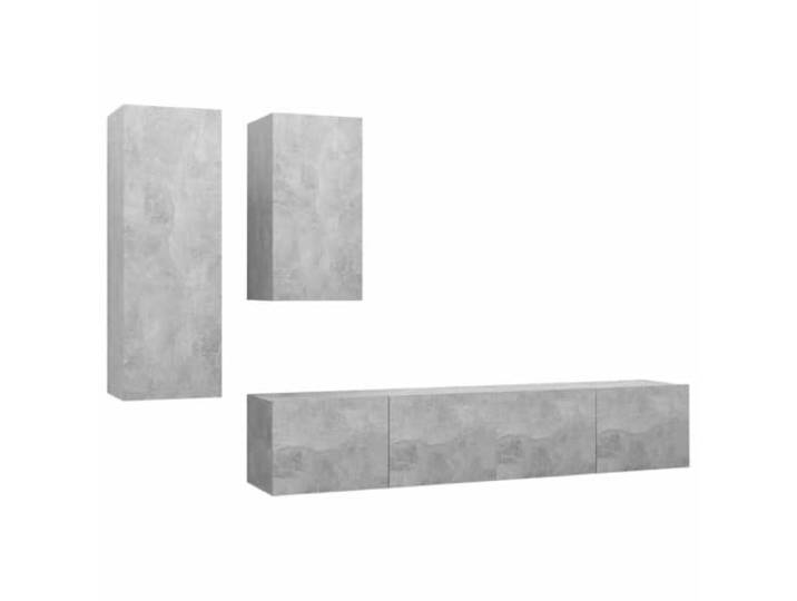 LMTYOENFG 4-TLG. TV-Schrank-Set Wandmontage Betongrau Holzwerkstoff Hängende Lowboards schaffen Bodenfreiheit und Ordnung im Wohnzimmer oder Schlafzimmer durch geräumige Fächer.