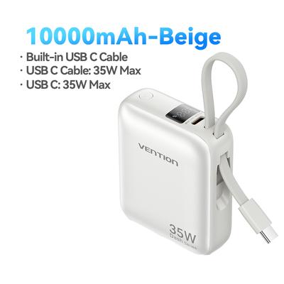 Power Bank Fast Charging Portable Mini USB C Power Bank beige