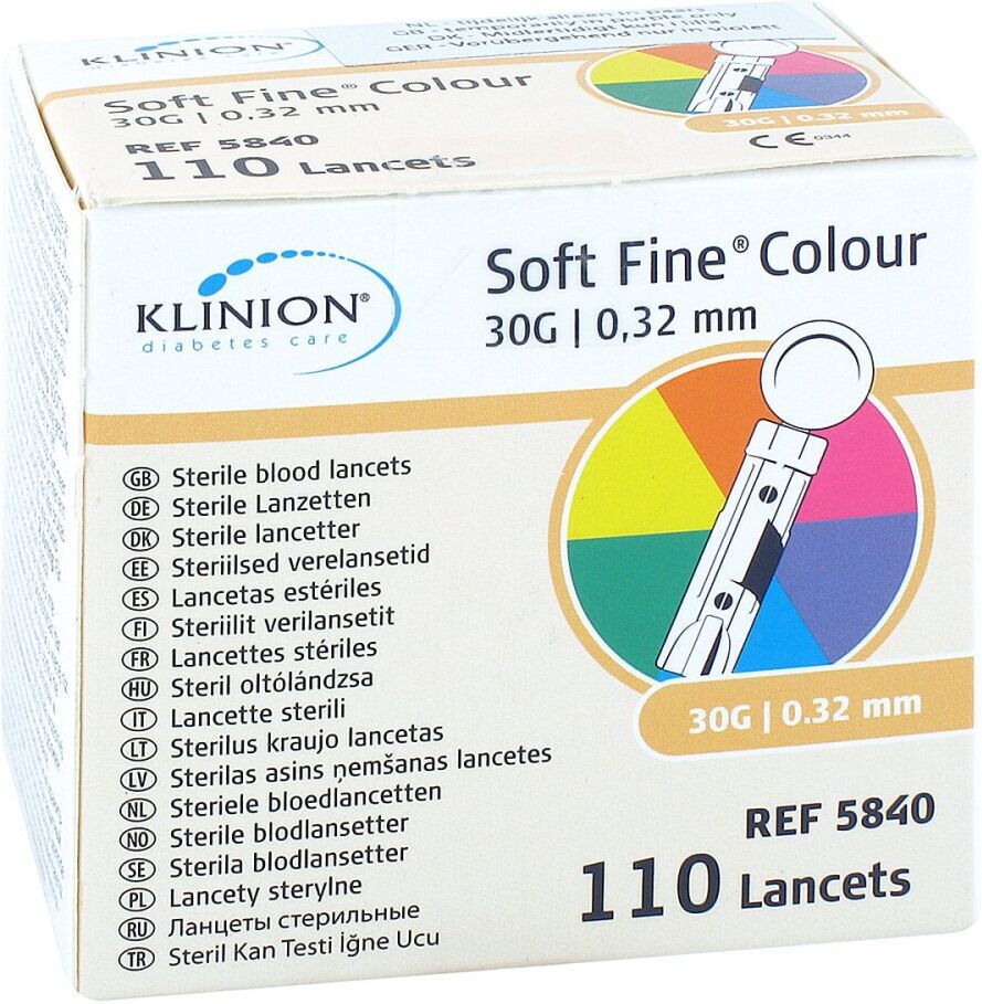 Klinion Soft fine colour Lanzetten 30 G 110stk