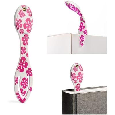 Flexilight Leselicht Pink Flowers – Weißes 2-in-1 LED-Leselicht