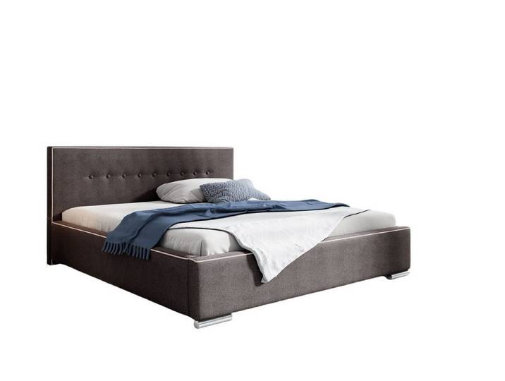 Fun Möbel Polsterbett Bett Doppelbett DEVIN Polyesterstoff (auch mit Matratze erhältlich), inkl. Lattenrost und Bettkasten