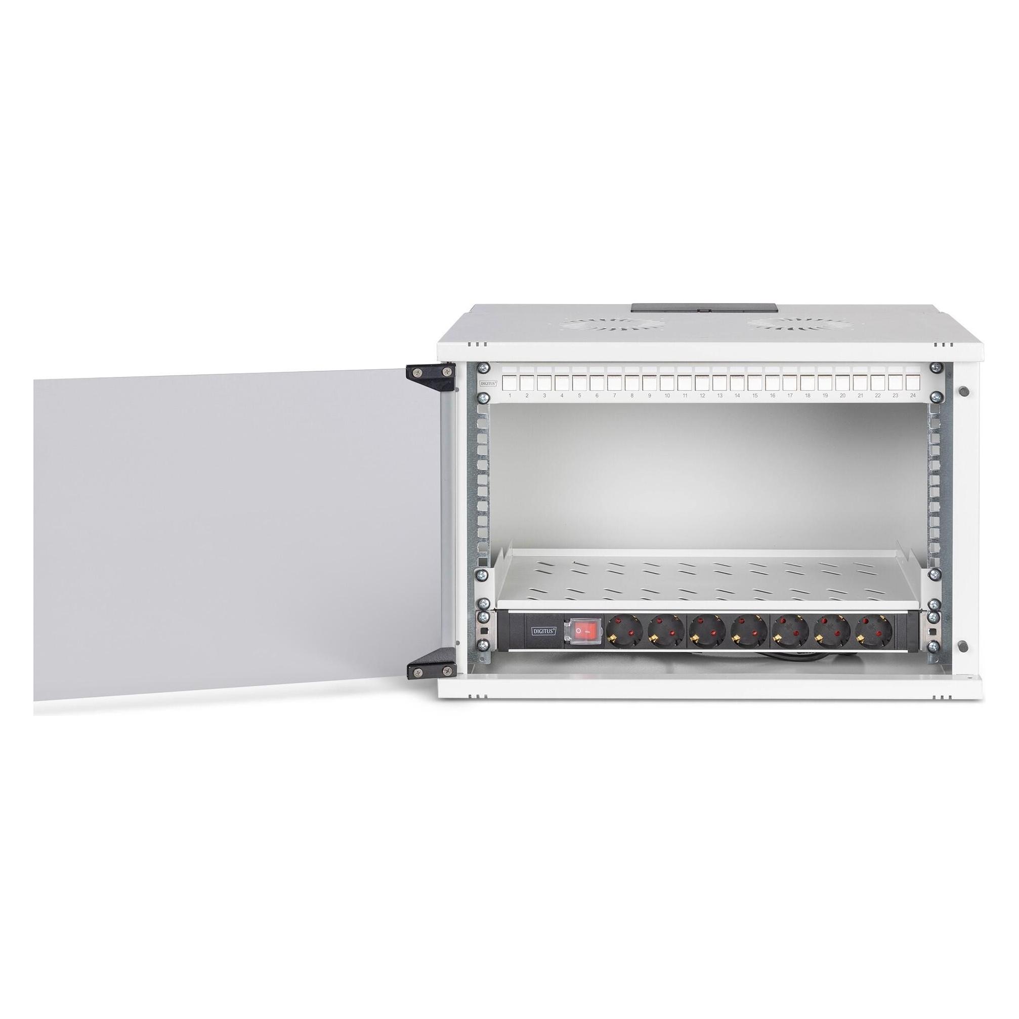 Digitus 19" Netzwerk-Set, 7HE Wandgehäuse und Zubehör, gr SOHO PRO Version (7 HE, 19 Zoll Rack) (DN-49202-SET)
