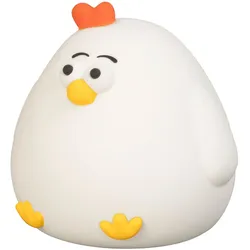 LED Nachtlicht Tischlampe Kinderzimmerlampe Huhn Touchdimmer Weiß Silikon H 11 cm