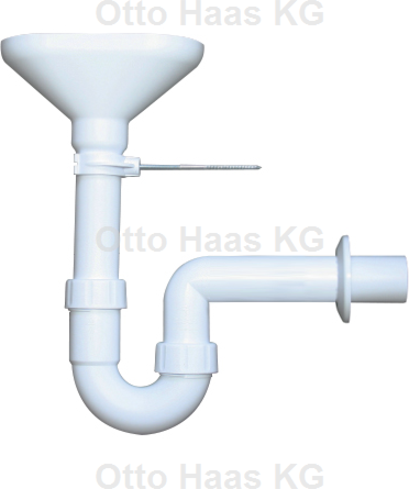 HAAS Trichter-Siphon 3010 DN 40, für Leckwasser, Polypropylen, weiß