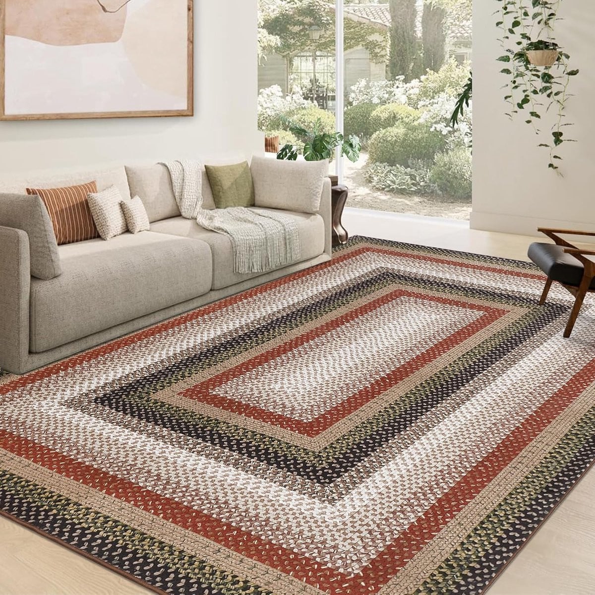 Triumpunpre Vloerkleed met Geometrisch Motief - Rood/Zwart - Polyester - B/D: 120 x 170 cm