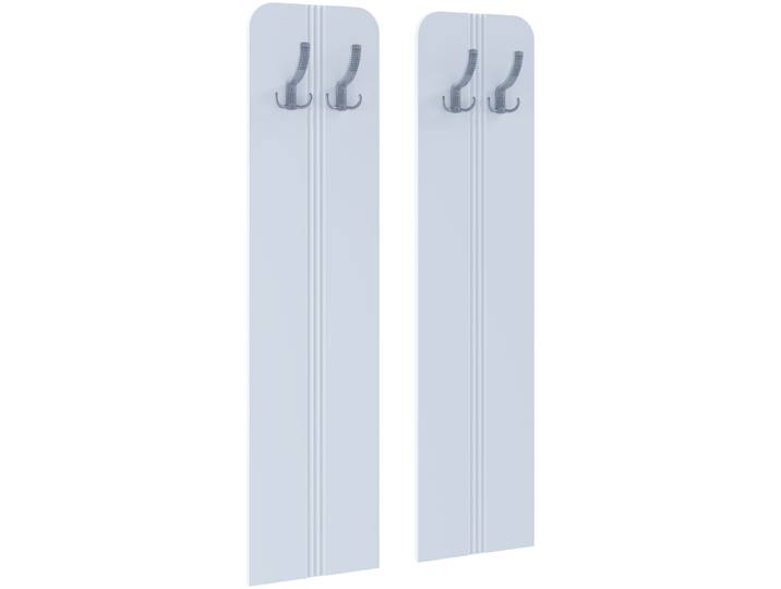 Garderobenschrank VCM Holz Set Dielenmöbel Gardeobe Kleiderhaken Balia , weiß, B:54cm T:2cm, Garderobenpaneele, Garderobenschrank