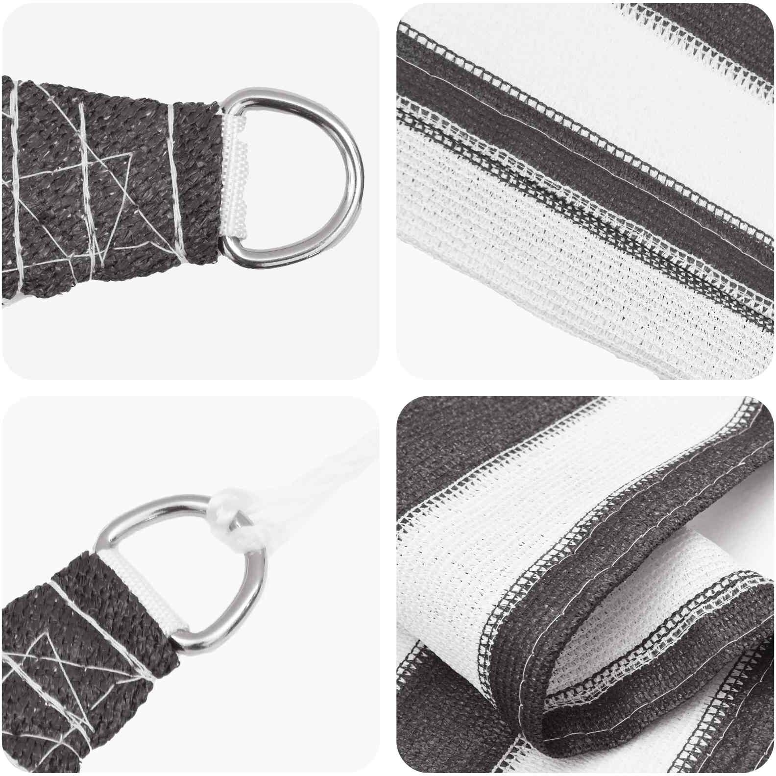 vidaXL Voile d'ombre Triangulaire 3 x 3 x 3 m HDPE Anthracite et blanc