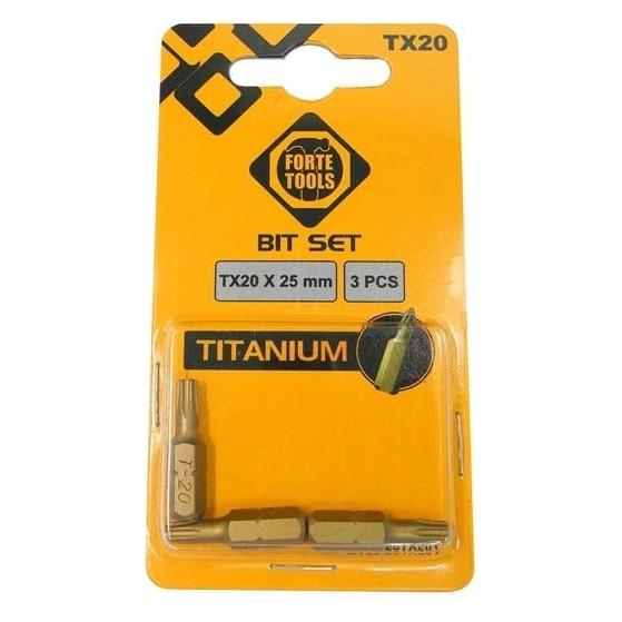 Forte tools Titanium Screwdriver Bit Tx20x25mm 3pcs (33045553)
