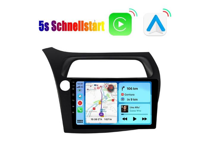 A-Sure Carplay Android Auto Radio Plug & Play Für Honda Civic VIII 2006-2011 Autoradio (DSP, Linux, USB, 1280*720)