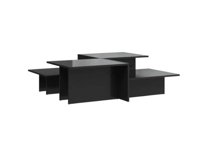 KUTYWEXFM 2er Set Couchtisch Hochglanz-Schwarz, Sofatisch Holzwerkstoff Vielseitige Ablagefläche für Getränke und Deko im modernen Wohnzimmer, pflegeleicht mit feuchtem Tuch abwischbar.