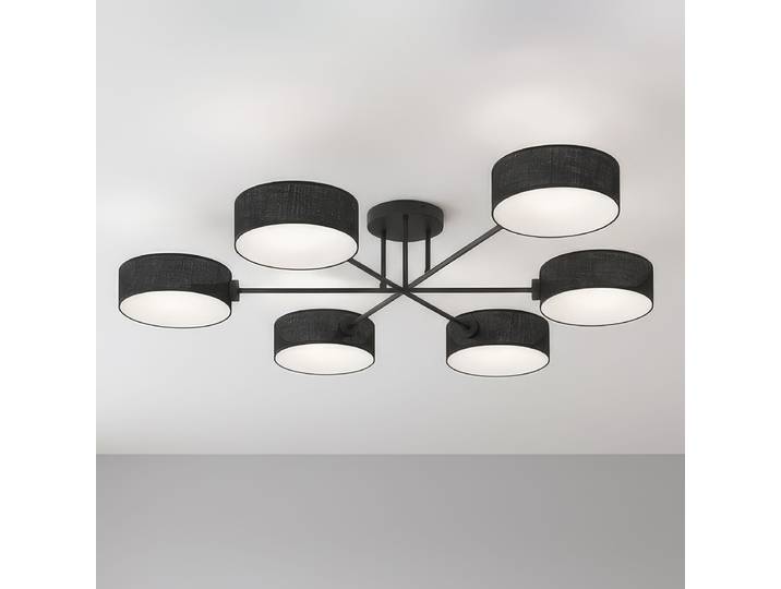 Plafonnier Maga Type A 105 x 22 x 105cm Noir/Noir 6 Tissu mélangé E14